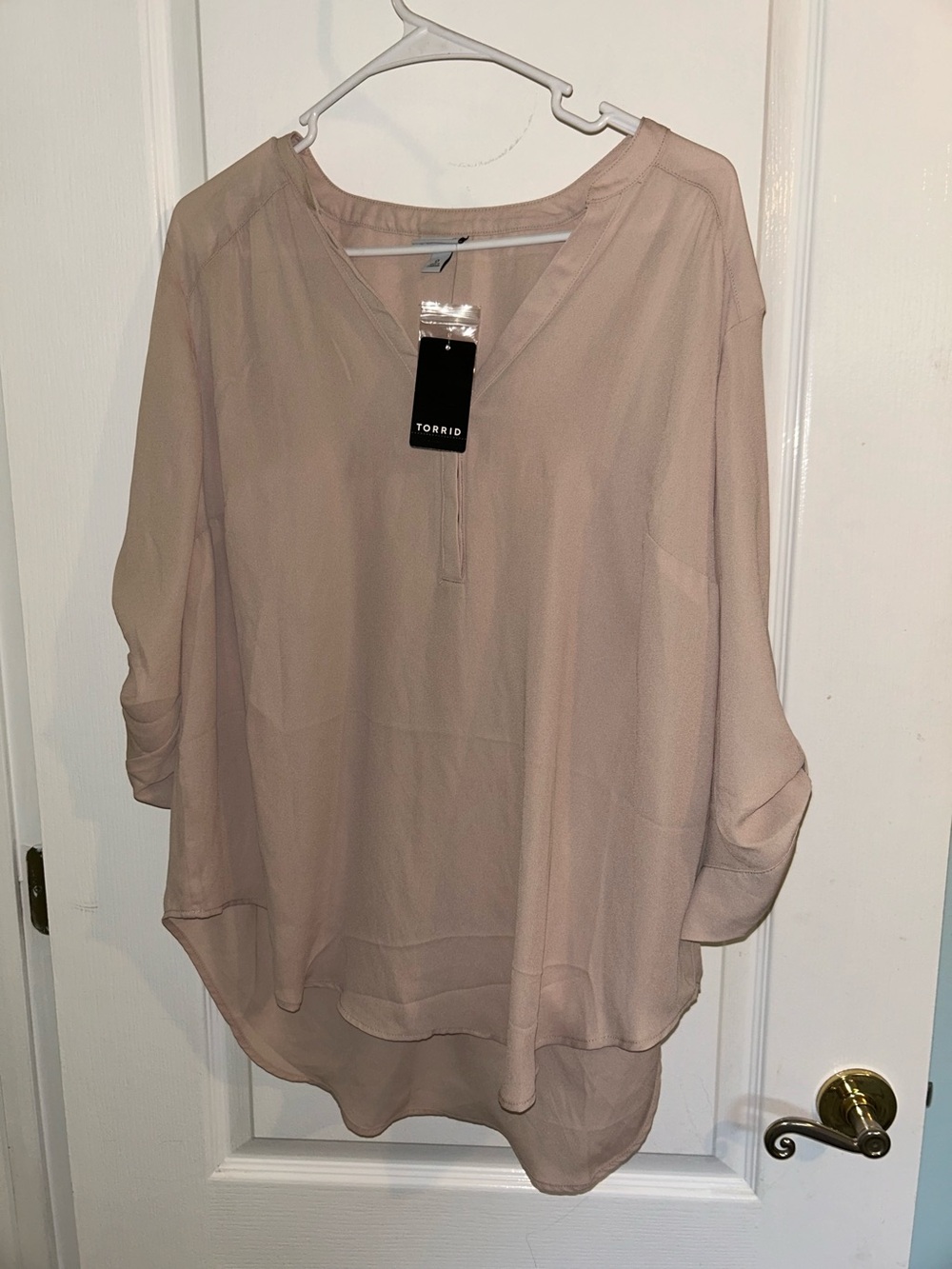 Torrid Women's Blouse - Light Taupe Tunic
